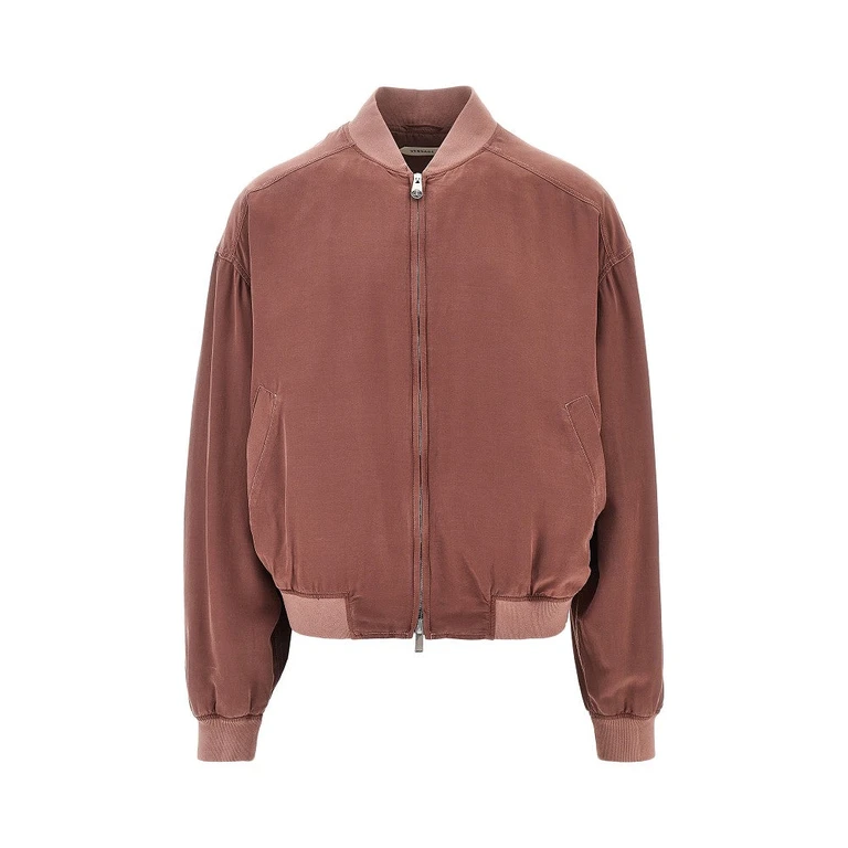 VERSACE Washed silk bomber jacket Man 48