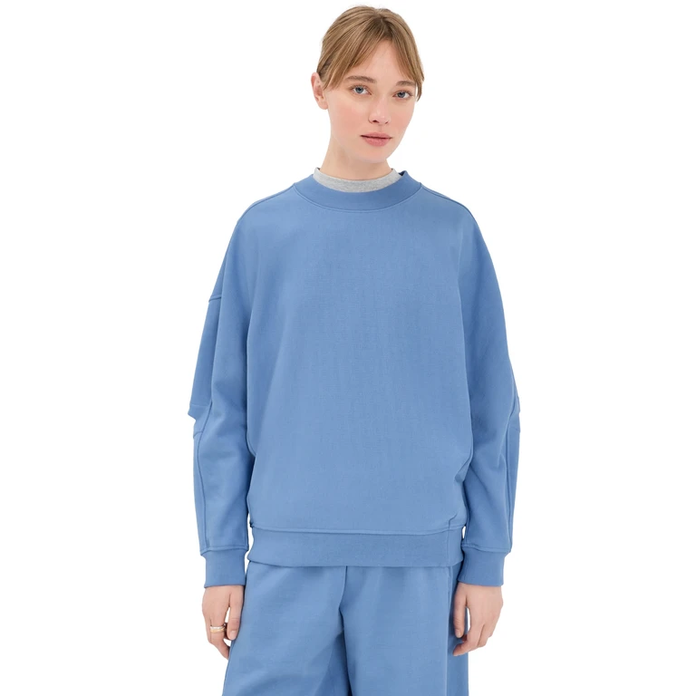 Tibi Cocoon Crew Neck Sweatshirt Brown XXS