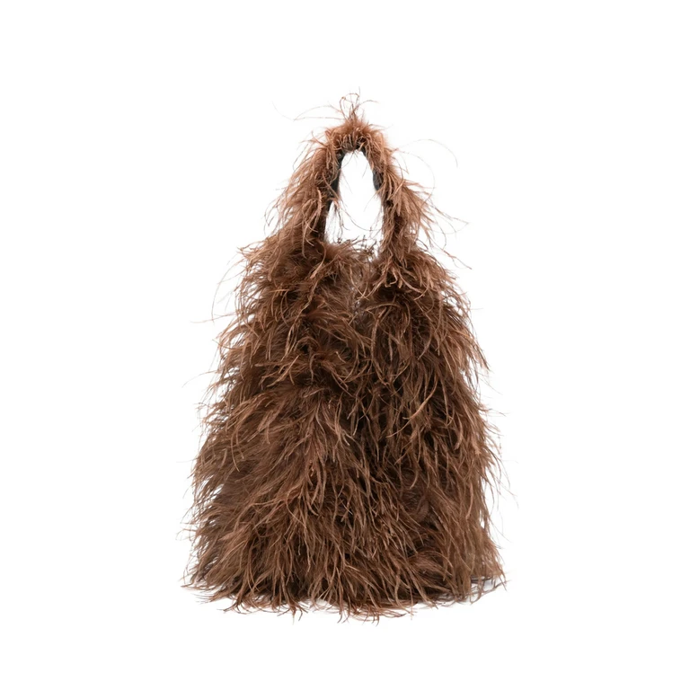 Yves Salomon Brown Shoulder Bag