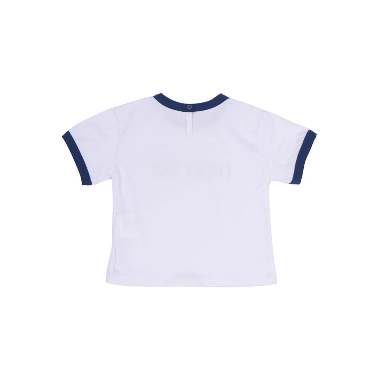 Babe & Tess Lucky T-Shirt White Cotton Short Sleeves