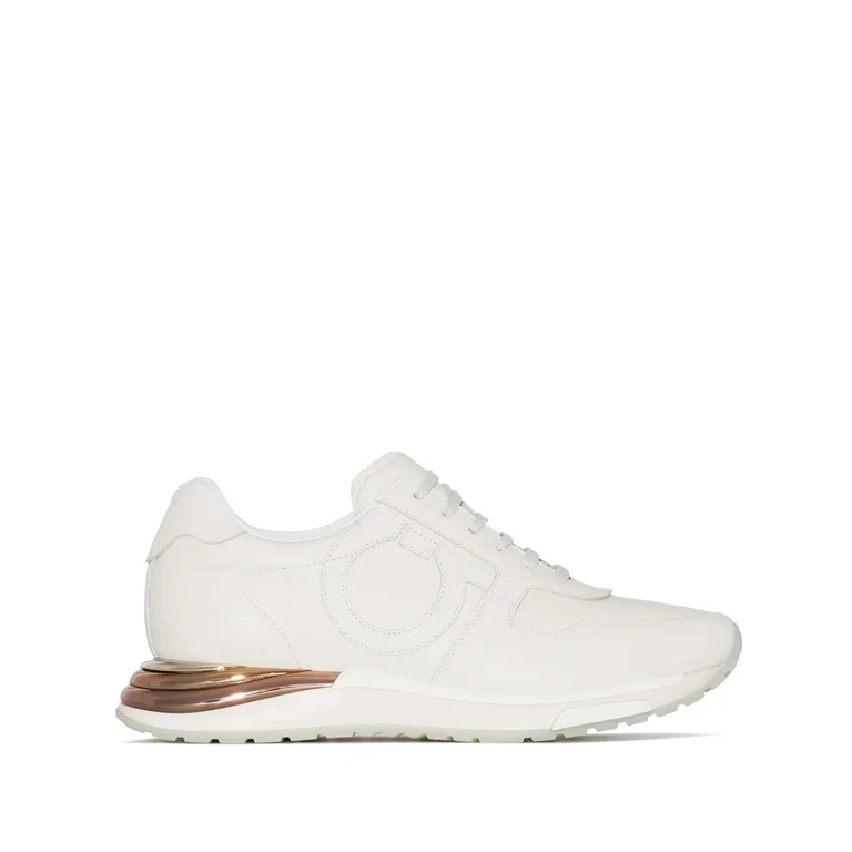 Ferragamo Ladies White Sneakers