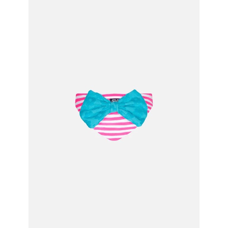 Mc2 Saint Barth Girl Swim Briefs With Pink And White Stripes Bottom