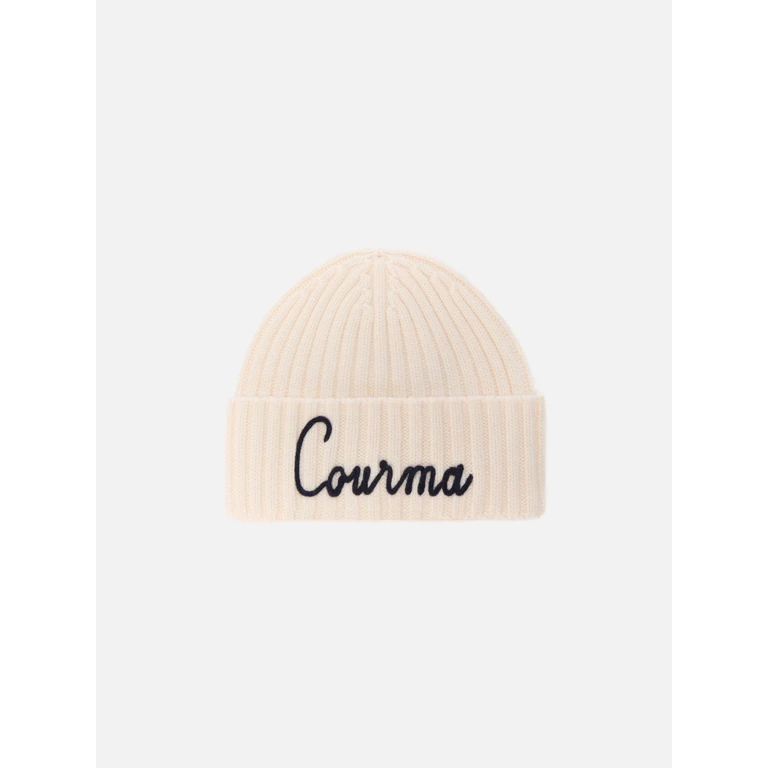 Mc2 Saint Barth Wengen Beanie Cashmere Blend White With Courma Embroidery Hat - Unisex