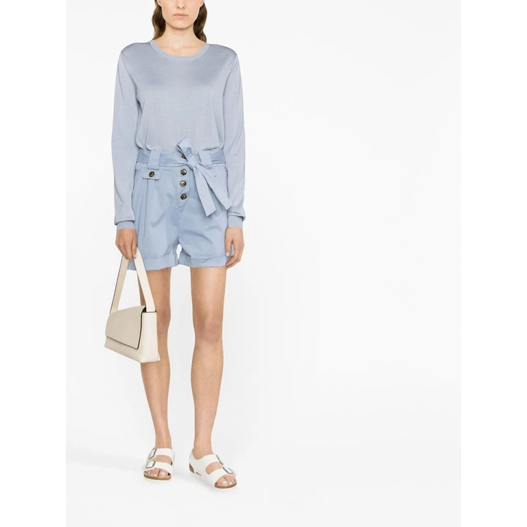 Woolrich Shorts Clear Blue Cotton - Women