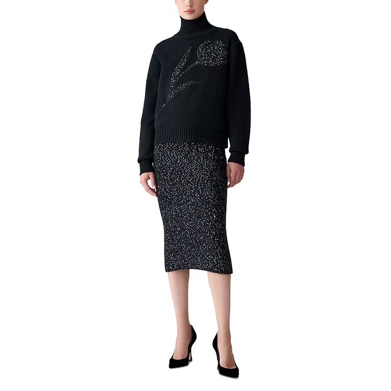 Carolina Herrera Sequined Knit Pencil Skirt