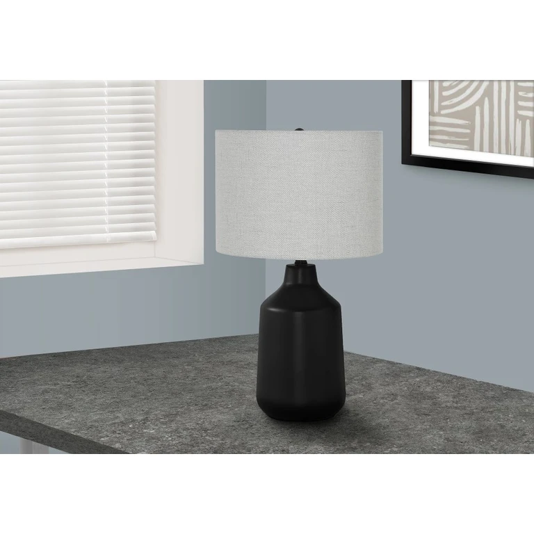 24 Inch Black Concrete Table Lamp