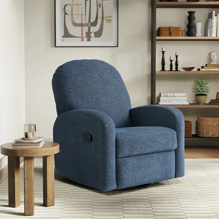 Sabrina Blue Swivel Rocker Recliner