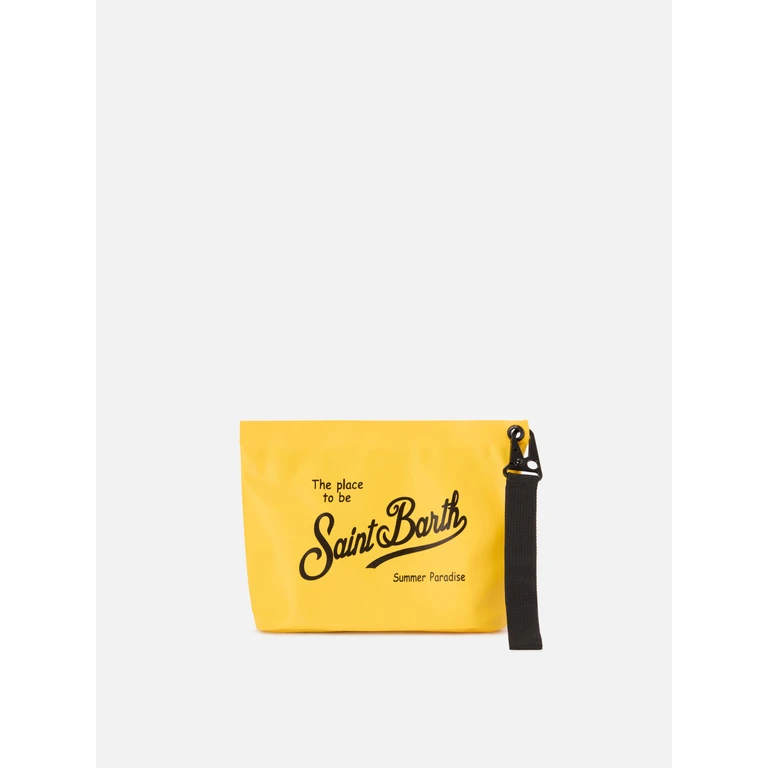 Mc2 Saint Barth Aline Aqua Waterproof Pvc Yellow Pouch Pochette - Unisex