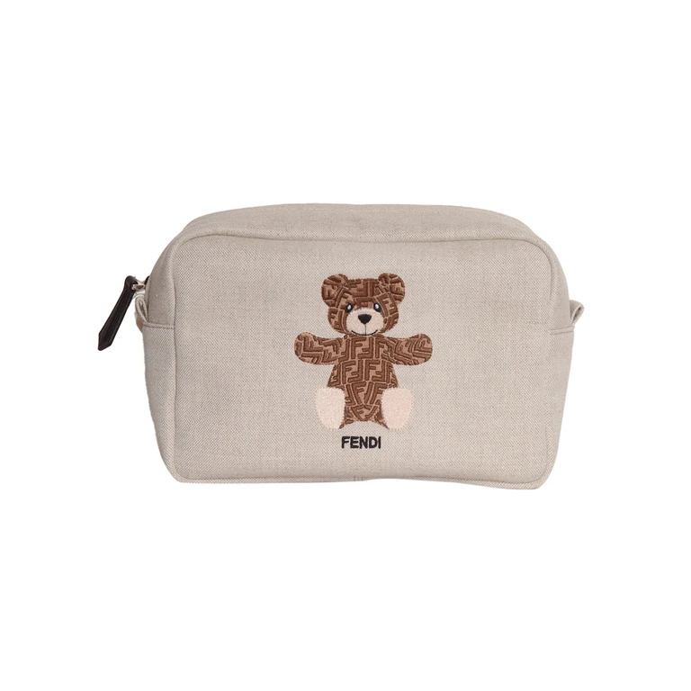 Fendi Jr Canvas Beauty Case Beige Handbag - Unisex