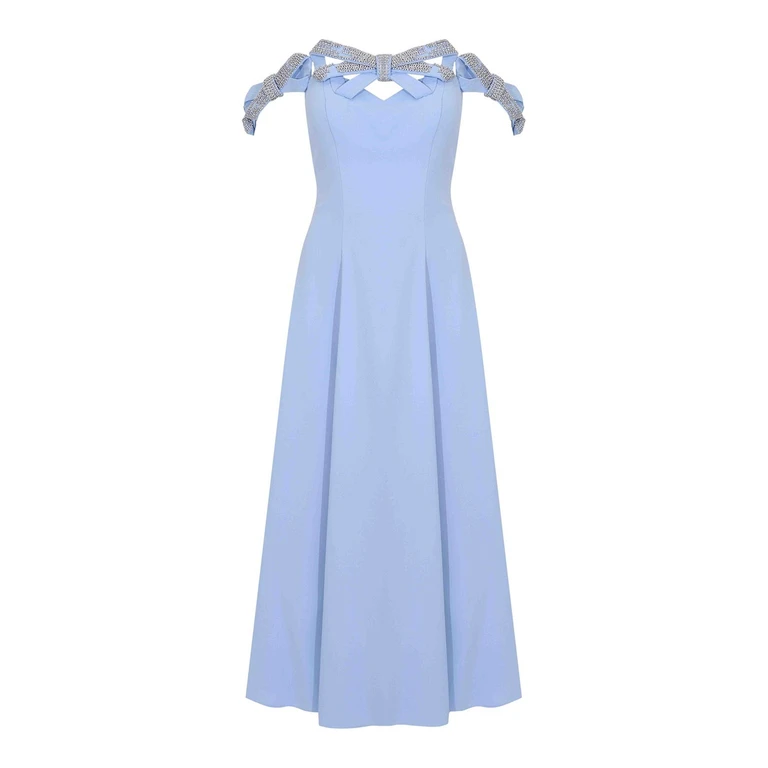 Tarik Ediz Robe De Soirée - Bleu