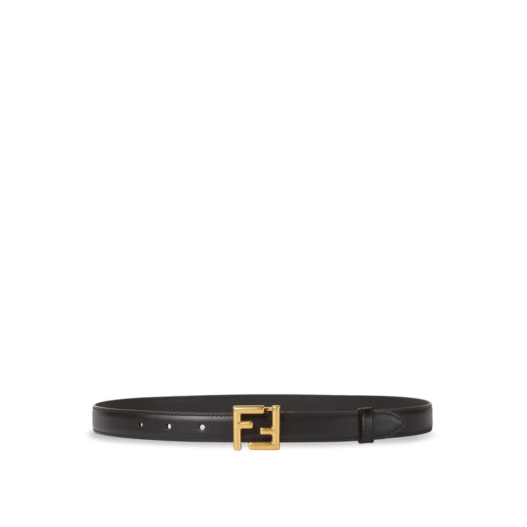 Fendi Belts Nero+oro Burattato Pelle - Women