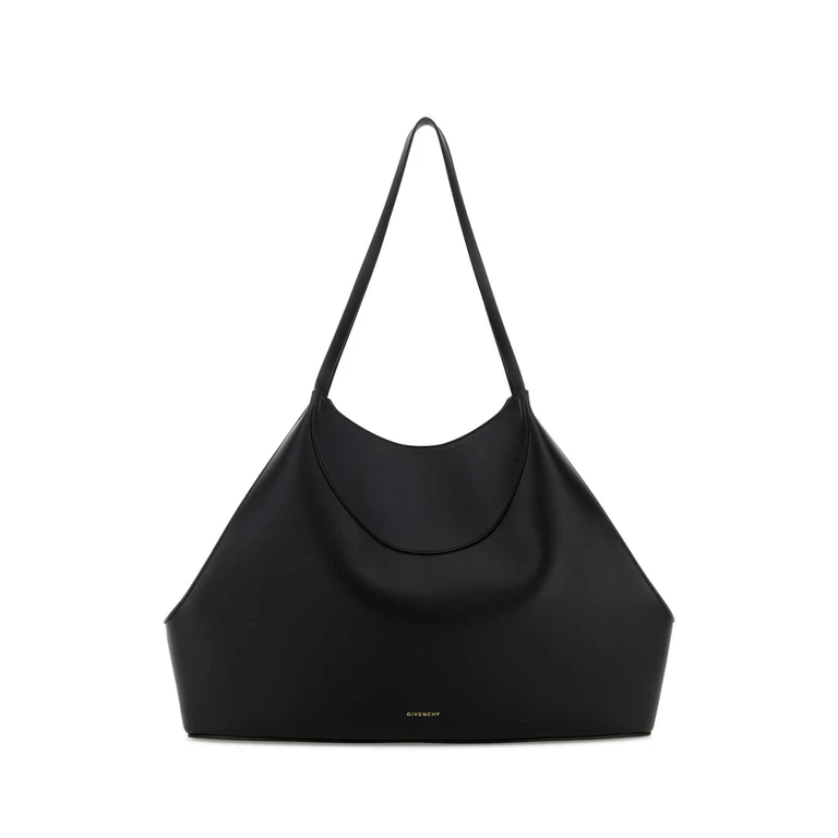Black Leather Medium Facet Shopping Bag Borse A Mano - Women