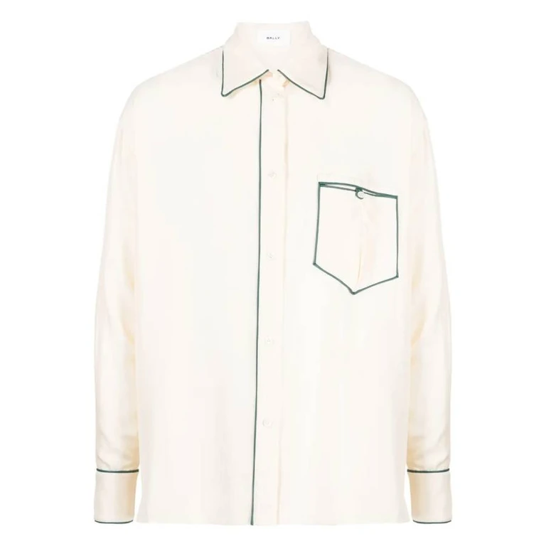 Bally Contrast Piping Relaxed Silk Shirt