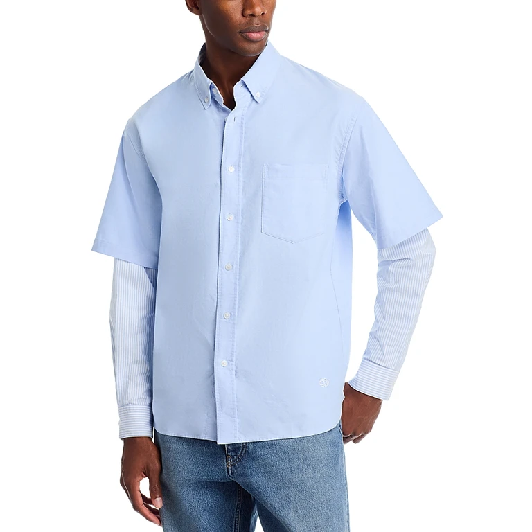 Simkhai Quade Double Sleeve Button Down Shirt