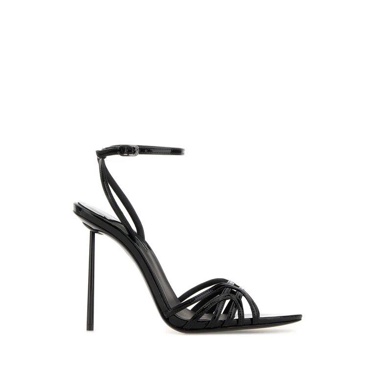 Le Silla Black Leather Synthetic Bella Sandals Nero Scarpe Con Tacco - Women