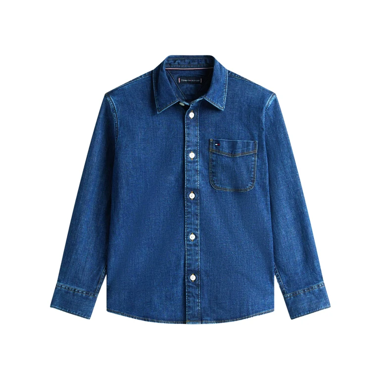 Tommy Hilfiger Kids Relaxed Denim Shirt Blue Camicia - Kids