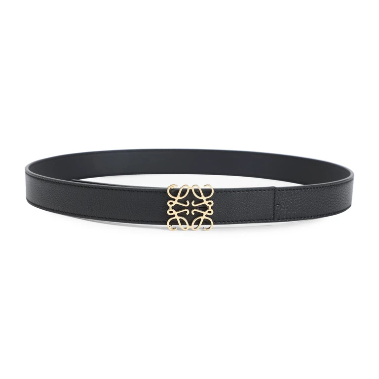 Loewe Anagram Rev 2.8 Cm Belt Black Leather - Unisex