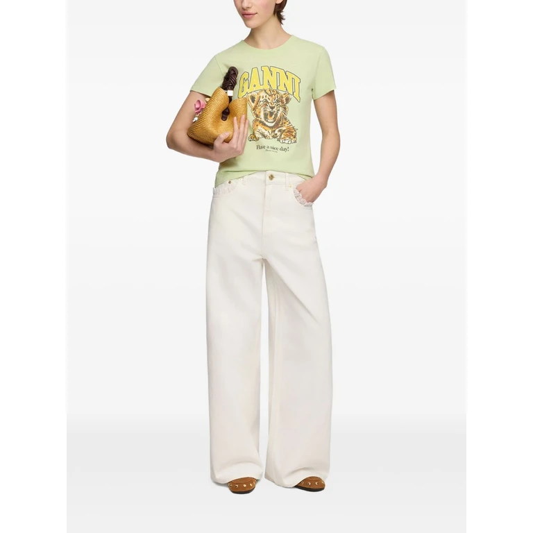 Ganni T-Shirts And Polos Green - Women