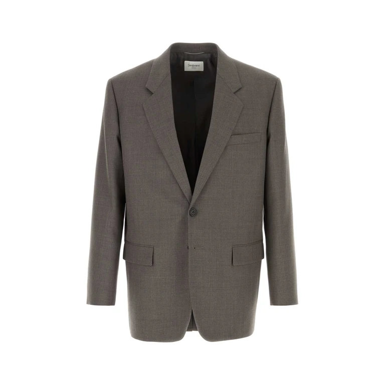 Grey Wool Blazer Noix Exterior: Lining: Silk Giacche E Gilet - Men