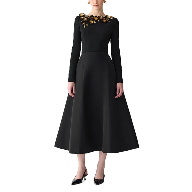 Carolina Herrera Embellished Silk Dress