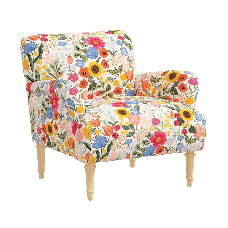 Rifle Paper Co Bristol Blossom Blush Accent Chair