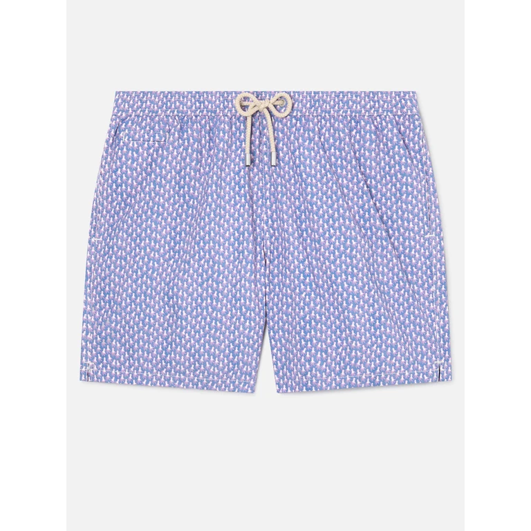 Mc2 Saint Barth Lilac Lighting Micro Swim Shorts With All-Over Octopus Print Light Blue Swimshort - Men