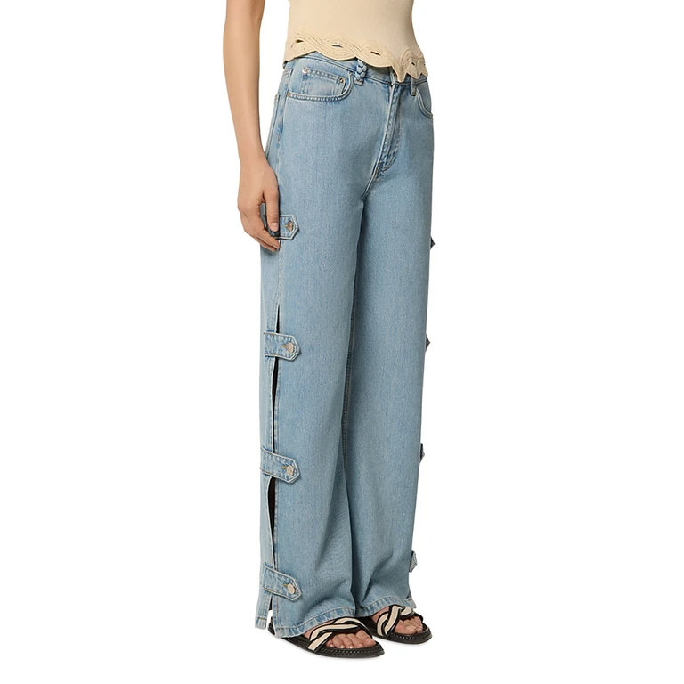 TRESSE Pouzos Wide Leg Jeans in Light Blue