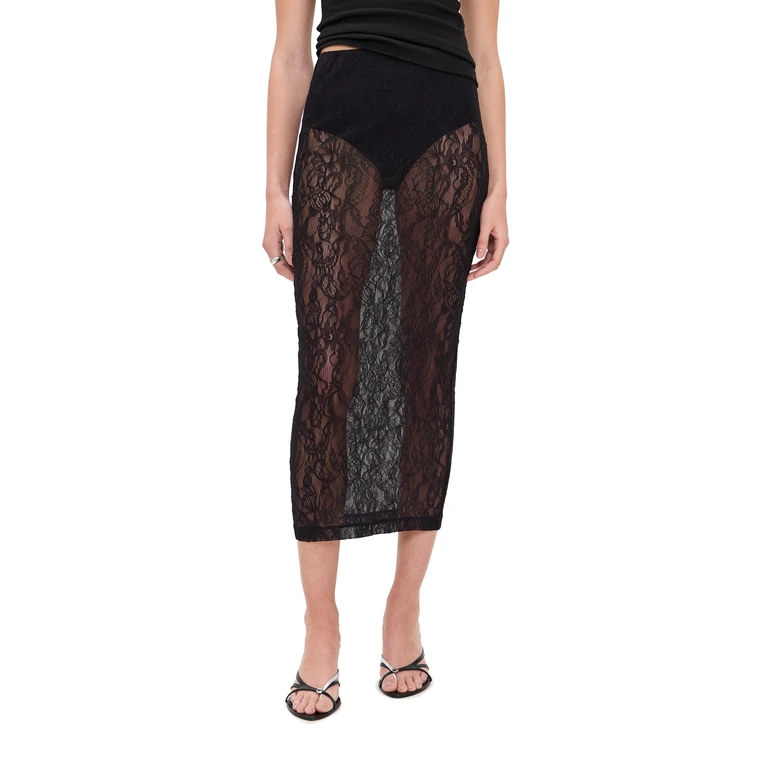 WARDROBE. NYC Lace Tube Skirt Black M