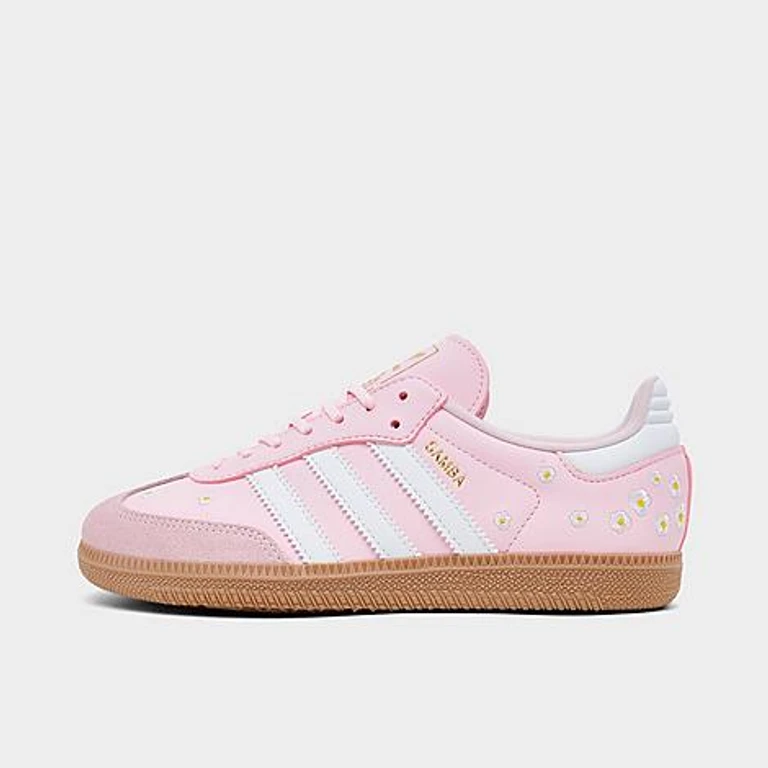 adidas Big Kids Originals Samba OG Casual Shoes in Footwear Pink/White/Gum Size: 3.5