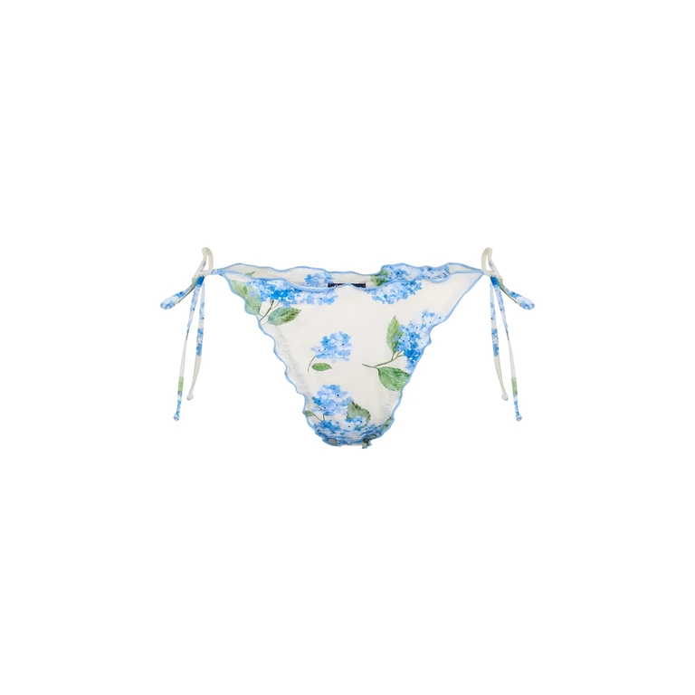 Mc2 Saint Barth Miami Cheeky Swim Briefs With Floral Print Sky Bottom - Women
