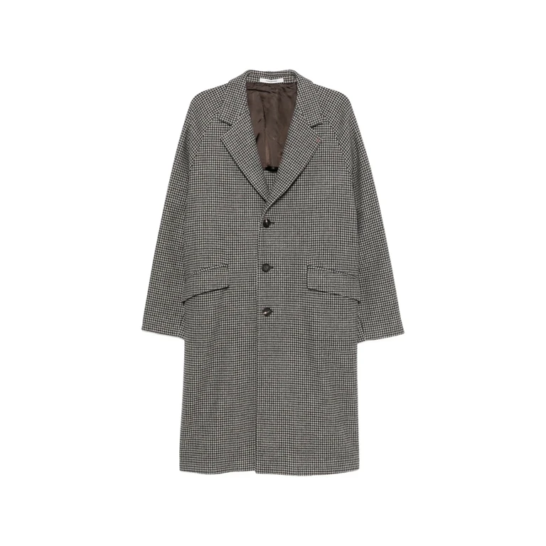 Sanford Houndstooth-pattern Single-breasted Coat