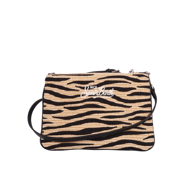 Mc2 Saint Barth Parisienne Straw-Zebra 1100 Emb Beige Handbag