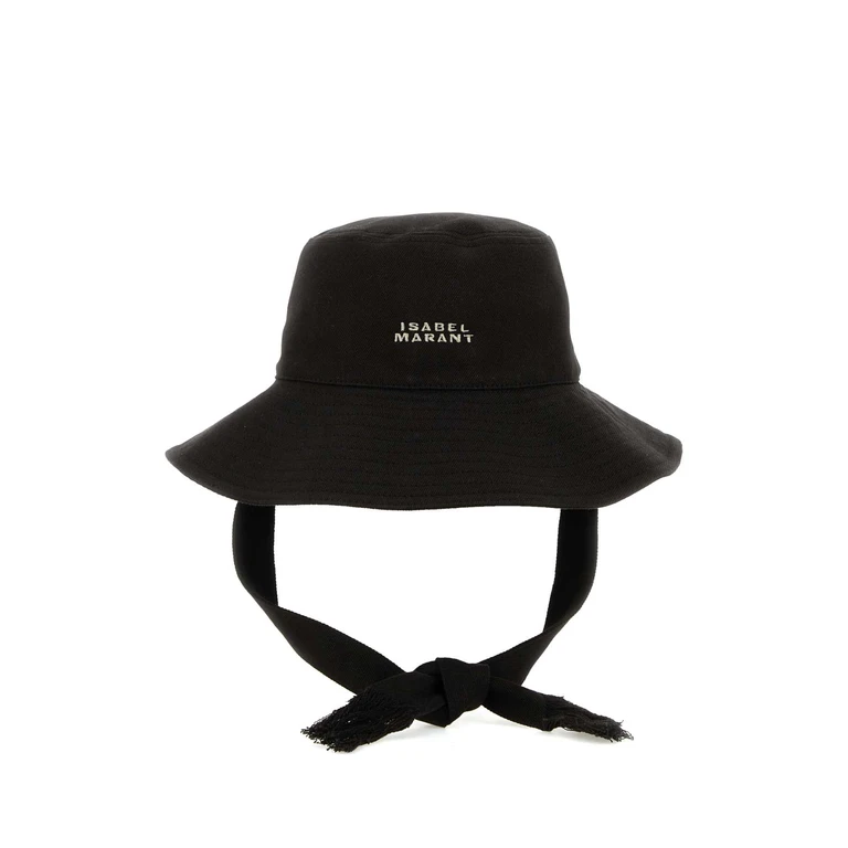 Isabel Marant Black Canvas Bucket Hat Faded Cappelli E Fasce Per Capelli - Women