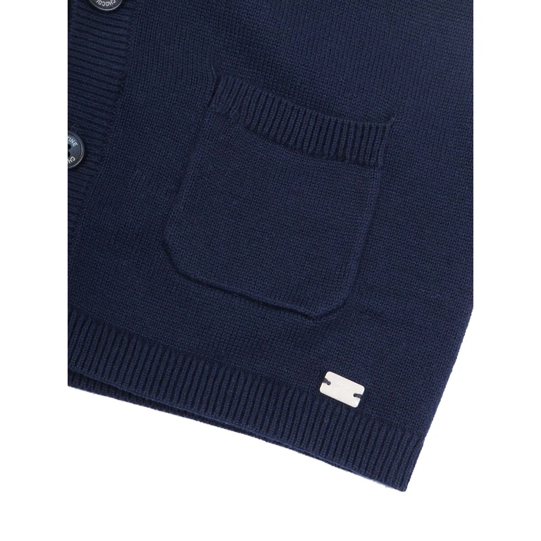 Tartine & Chocolat Gilet Elegante Blue Cotton Vest