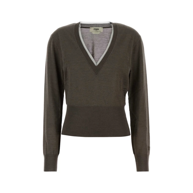 Fendi Dove Grey Cashmere Blend Sweater