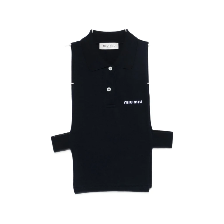 Miu Miu Piqué Polo Vest