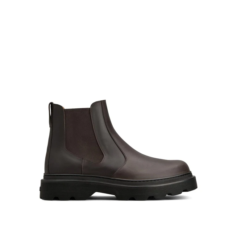 Tod's Dark Brown Leather Ankle Boots