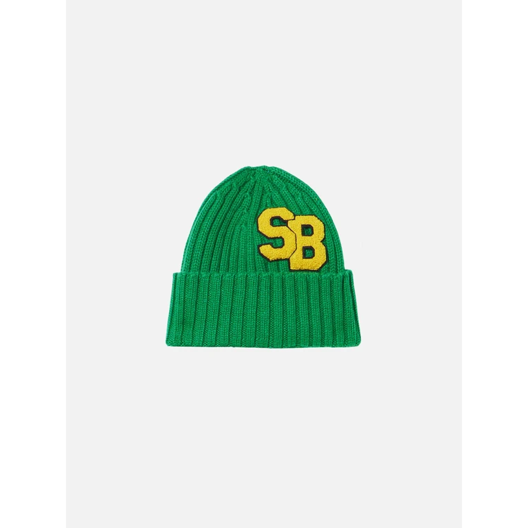 Mc2 Saint Barth Boy Green Knit Beanie Hat - Unisex