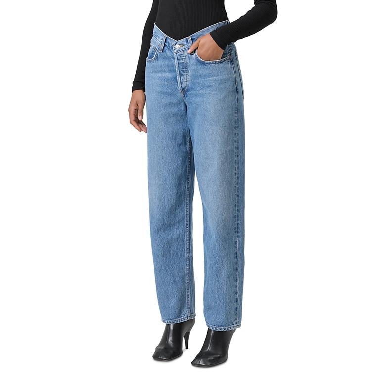 Agolde V-Waist High Rise Baggy Jeans in Fairway