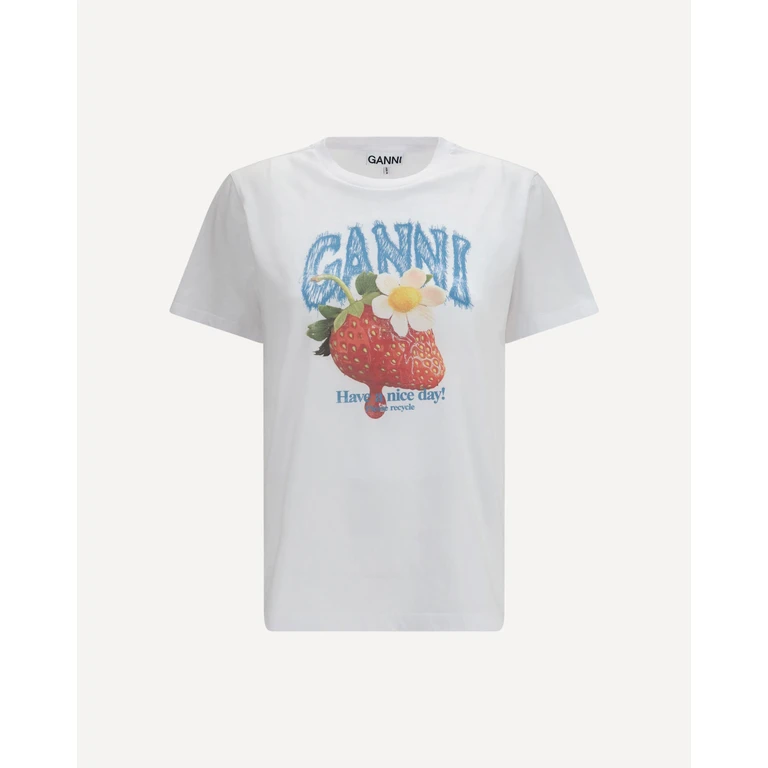 GANNI Strawberry cotton T-shirt Female M