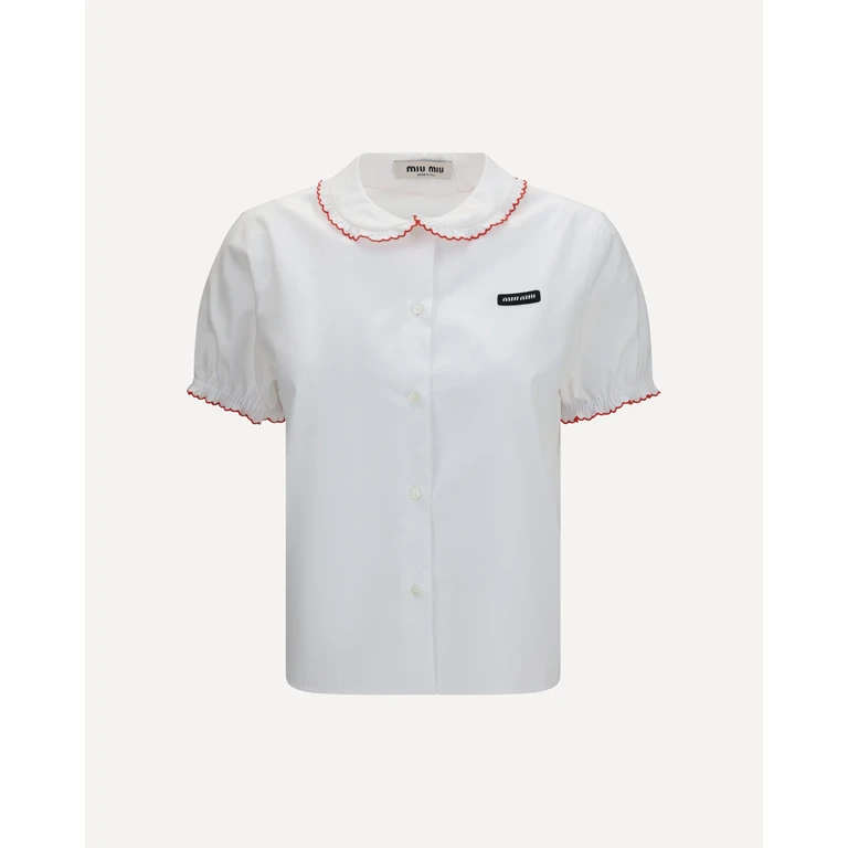 MIU MIU Embroidered poplin Shirt Female 40