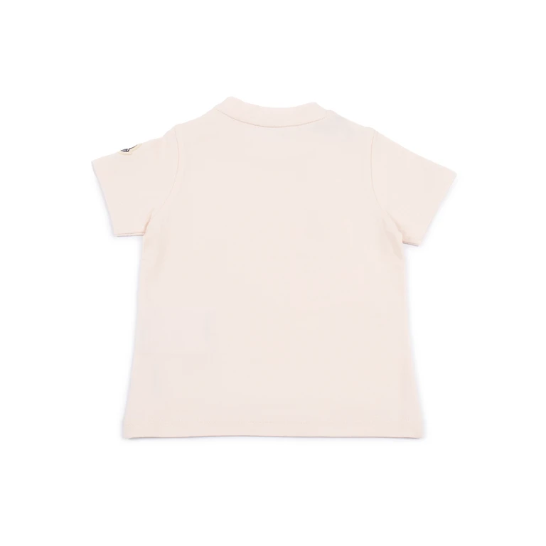 Moncler Baby Ss T-Shirt Pink Elastane Cotton Short Sleeves
