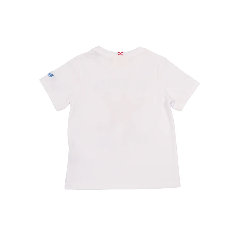 Mc2 Saint Barth Denver Jr-Starfish Football 01n White Cotton Short Sleeves T-shirt