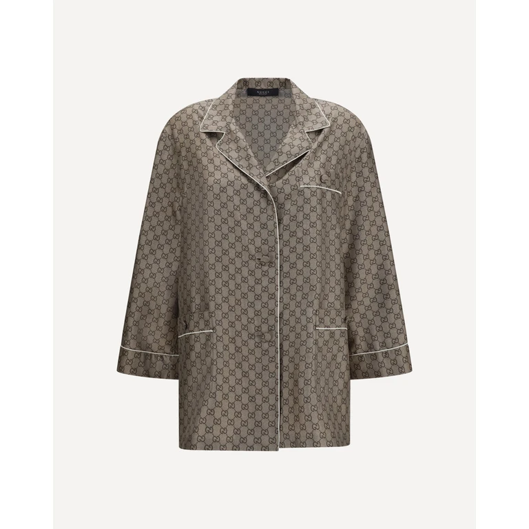 GUCCI Printed silk twill Shirt Female 38
