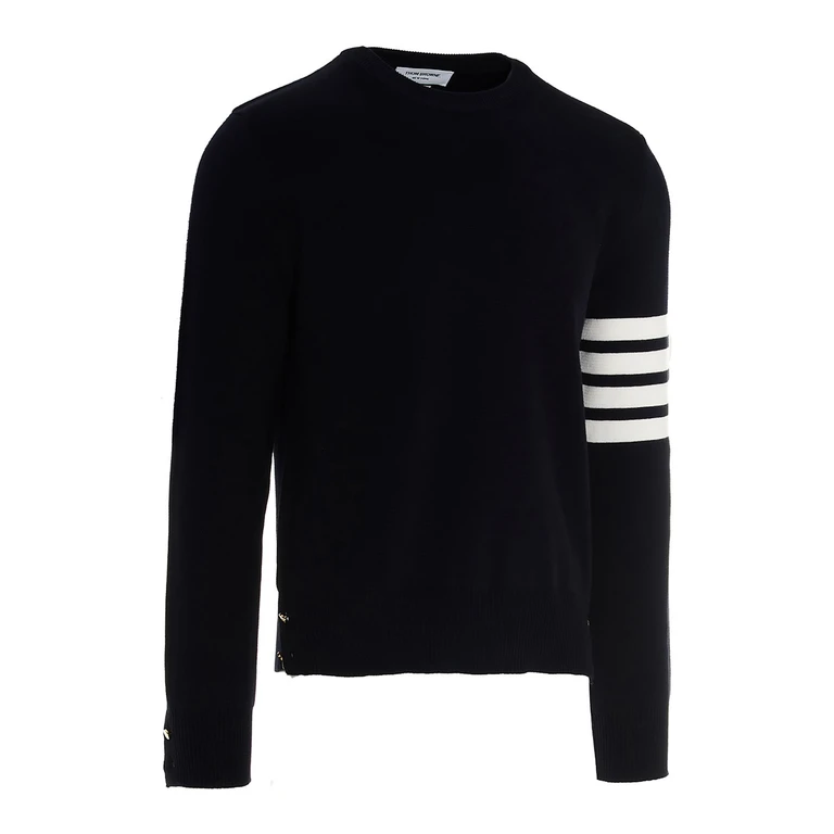 Thom Browne Pull Col Rond - Bleu Foncé
