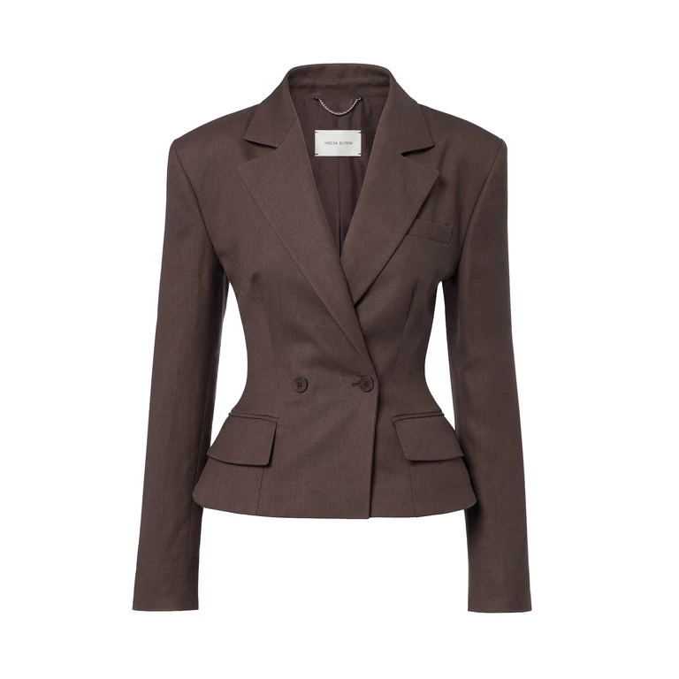Magda Burtym Jackets Brown Linen Polyamide - Women