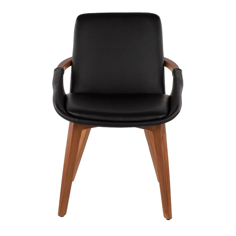 Cosmo Black Faux Leather Dining Armchair