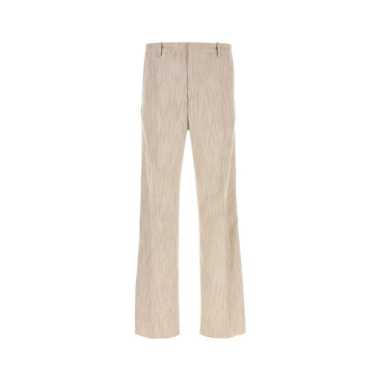 Bottega Veneta Melange Sand Viscose Blend Pant Greyputty Pantaloni - Men