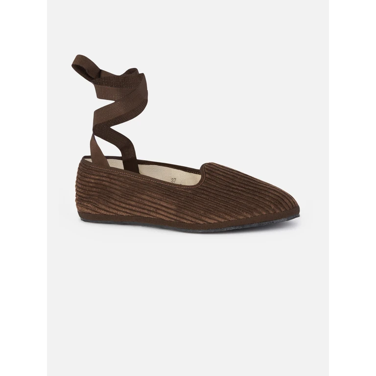 Mc2 Saint Barth Mychal Brown Corduroy Friulana Slippers Special Edition __single__ Shoe - Women