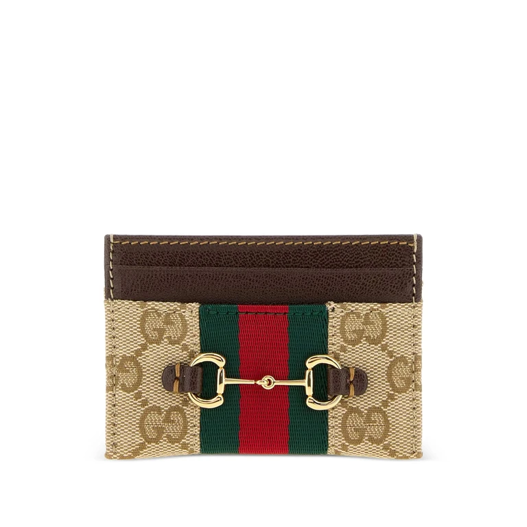 Gucci Horsebit Web-stripe Card Holder